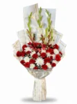 Red Roses and White Flowers Bouquet