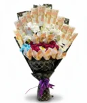 Red Roses & White Gladiolus Currency Bouquet – Luxury Gift