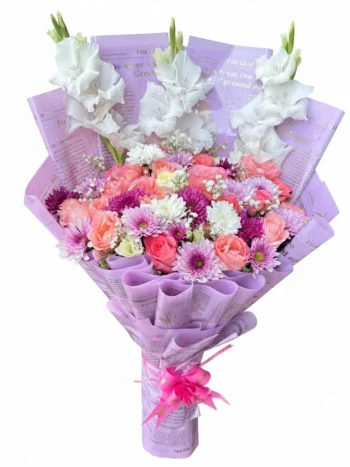 Pink and Purple Roses Bouquet