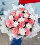 fresh-pink-roses-white-flower-arrangement