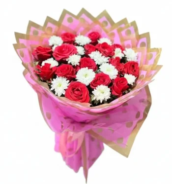 Red Roses & White Craze Bouquet for Special Occasions