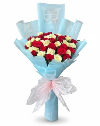 Red and Yellow Roses Bouquet – Fresh Flower Gift