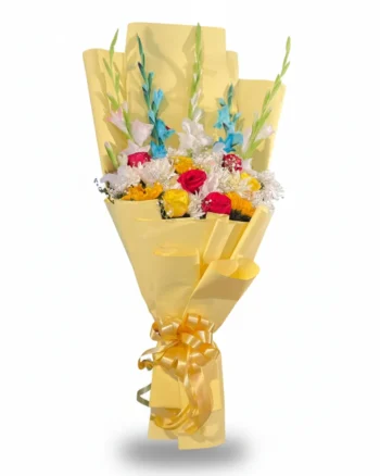 Red & White Roses Bouquet with Mixed Flowers