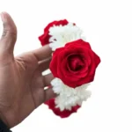 Red Roses & White Craze Flower Gajray – Elegant White & Red Theme Hand Gajra