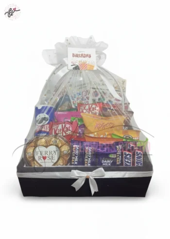 Big Chocolate & Snacks Velvet Gift Basket