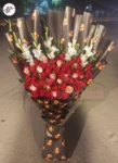 large-red-pink-roses-white-gladiolus-bouquet-black-teddy-wrap-faisalabad