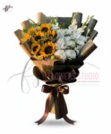 Sunny Glow Sunflowers Bouquet Faisalabad – Fresh Two-Tone Flowers