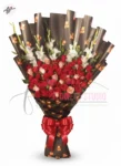 large-red-pink-roses-white-gladiolus-bouquet-black-teddy-wrap-faisalabad