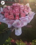 pink-roses-circle-bouquet-pink-wrapping-faisalabad