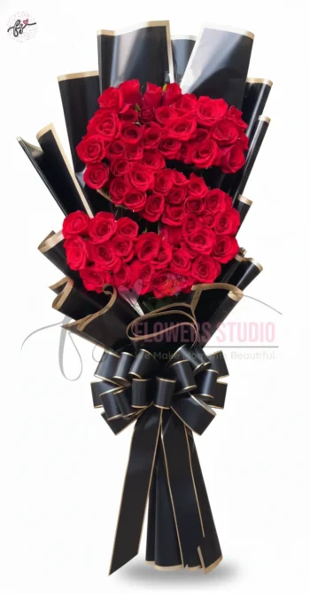 Luxury Red Roses Letter Bouquet Faisalabad – Elegant Personalized Flowers