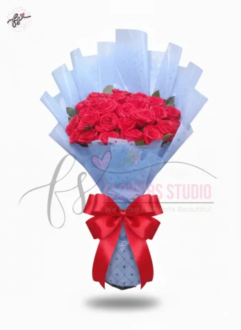 Red Roses Bouquet Sky Purple Wrapping