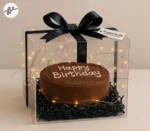 luxury-black-theme-acrylic-box-with-cake-and-fairy-lights