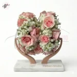 Bridal Pink Roses & Statice Gajra Set