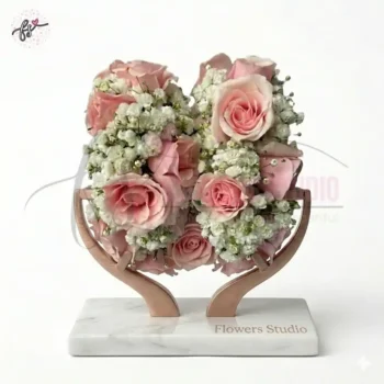 Bridal Pink Roses & Statice Gajra Set