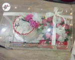birthday-gift-acrylic-box-with-cake-and-flower-arrangement