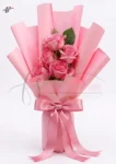 Small Pink Flowers Bouquet – Soft Pink Wrap