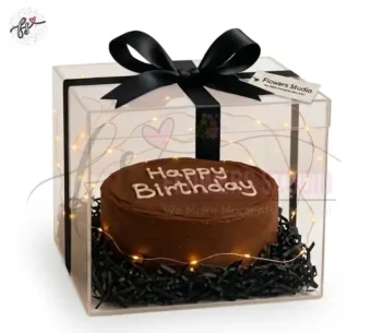 Premium Cake Acrylic Box Gift with Fairy Lights