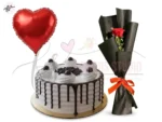 simple-surprise-combo-cake-with-single-rose-and-mini-bouquet