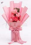 cute-pink-flowers-mini-bouquet-gift-pink-wrapping