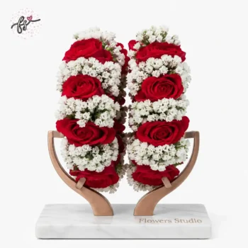 Red Roses & Statice Gajras – Bridal & Event Floral Jewelry