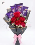 romantic-small-red-roses-chocolate-bouquet-black-wrapping-faisalabad