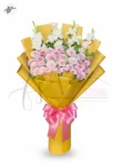 Pink Chrysanthemum & White Gladiolus Bouquet