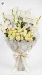 fresh-white-rose-bouquet-white-paper-wrapping