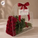 Floral Handbag Arrangement with Imported Red Roses